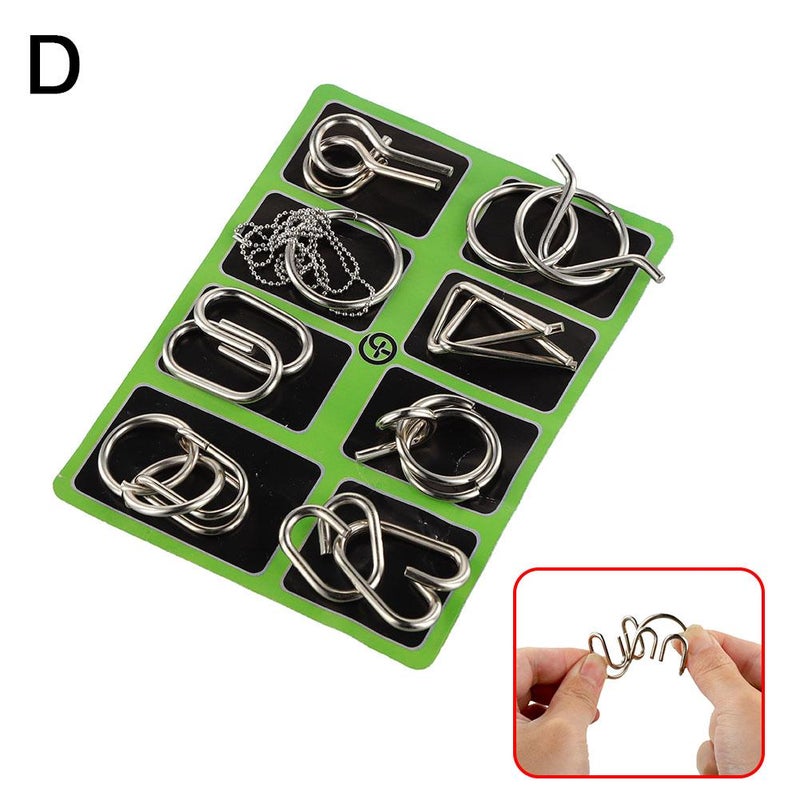 8-piece set of interlocking rings ABC wholesale and dropshipping 8-piece set of nine-link metal educational toys